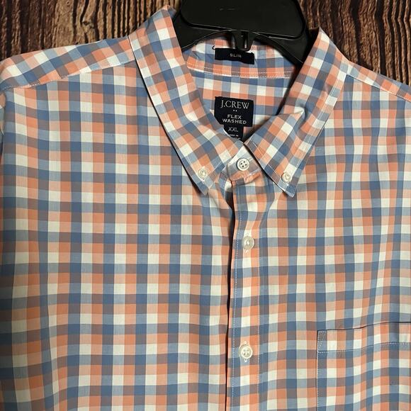 J Crew Flex Washed Shirt Mens XXL NEW Long Sleeve Button Down Casual Slim Fit - Picture 1 of 8